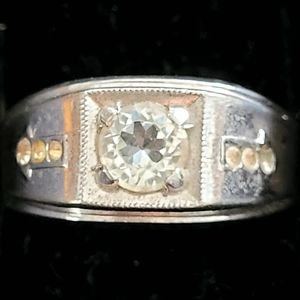 Cz and crystal Sterling Ring.  Size 12